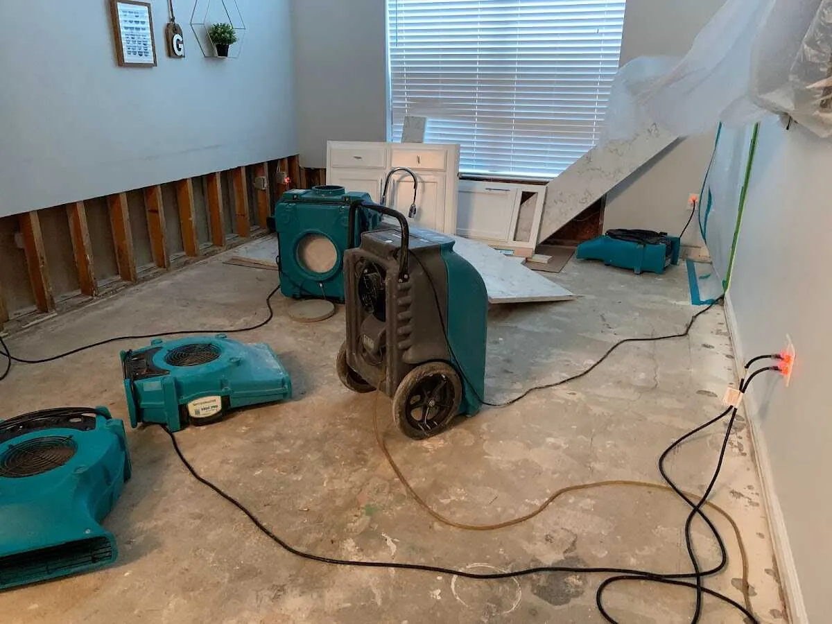 Dehumidifier in flood-cut room for Water Extraction & Removal in Cave Spring